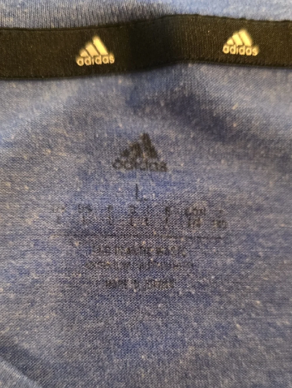 Adidas Short-Sleeve Heather Navy Athletic Tee Size L - Picture 2 of 10